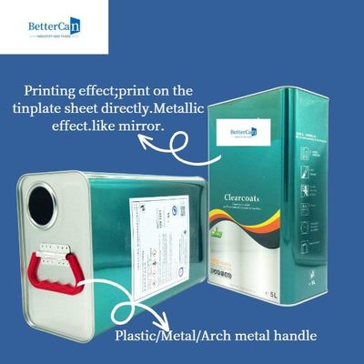 comprar O metal do quadrado 5L pode, galão vazio da pintura enlata para o endurecedor do revestimento do diluidor online manufacture