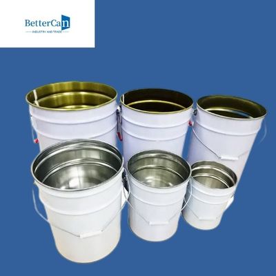 comprar Balde de metal branco de 20L Balde de metal de 5 galões com tampa de travamento online manufacture