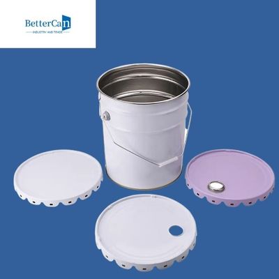 qualidade  Resealable Metal Paint Pail Bucket Metal Five Gallon Bucket With Handle Lid fábrica