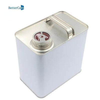 comprar Recipiente retangular do metal da lata 4L 2L da pintura do carro ISO9001 com o recipiente de empacotamento do tampão do bico online manufacture