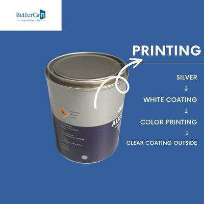 Armazenamento feito sob encomenda de Tin Bucket Drum For Packaging do metal 1L da auto lata redonda do metal