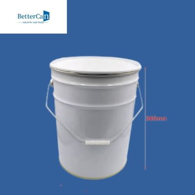 Anti cubeta branca da cubeta 15L 20L da pintura do metal da oxidação com tampa