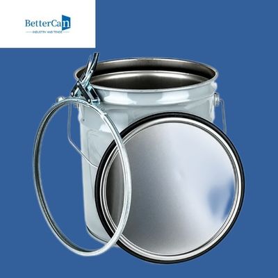 A lata da pintura de exterior do metal, esvazia o aço Pail With Lid de 5 galões