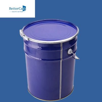 Cubeta azul da pintura do metal de 5 galões, metal redondo Pail With Handle