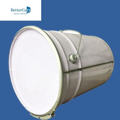 Cubeta branca do metal 20L, cubeta do metal de 5 galões com travamento da tampa