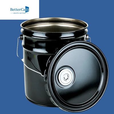 balde da pintura do metal de 0.32mm-0.43mm    cubeta do preto 20l com tampa