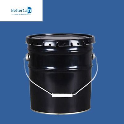 Óleo químico cubetas do metal de 5 galões, cubeta de um preto de 20 litros com punho