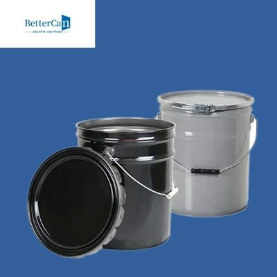 Lata química da pintura exterior da cubeta feita sob encomenda da pintura do metal 20L       Com tampa da flor