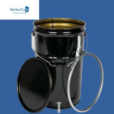 balde da pintura do metal de 0.32mm-0.43mm    cubeta do preto 20l com tampa