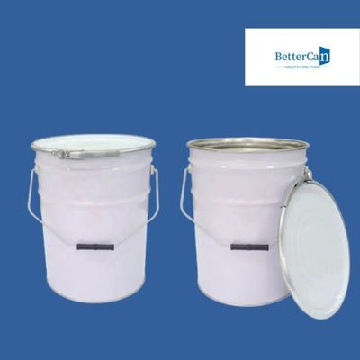 Cubeta branca de revestimento de solda da pintura, cubeta de 5 metais com anel de fechamento do ferro