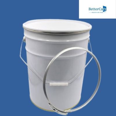 Folha de Flandres baldes da pintura de 5 galões, cubeta do metal 20L com tampa