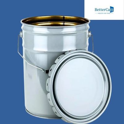 Lata química da pintura exterior da cubeta feita sob encomenda da pintura do metal 20L       Com tampa da flor