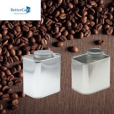 Café quadrado vazio Bean Tin Container 18Oz L95mm*W75mm*H115mm