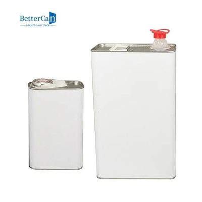 Um material retangular branco do folha de Flandres da lata do metal do galão para o óleo de motor