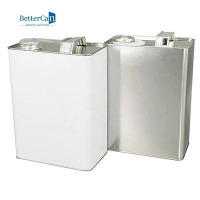 Um material retangular branco do folha de Flandres da lata do metal do galão para o óleo de motor