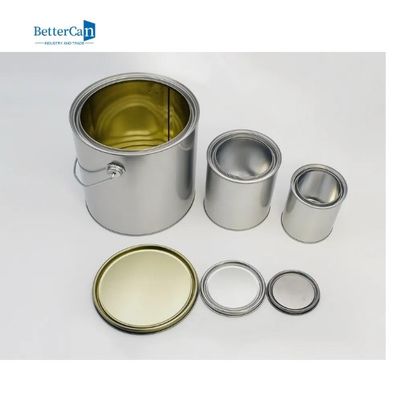 Lata vazia da pintura do metal do tamanho da pinta de 1/2 com tampa, recipientes de armazenamento da pintura para a pintura restante