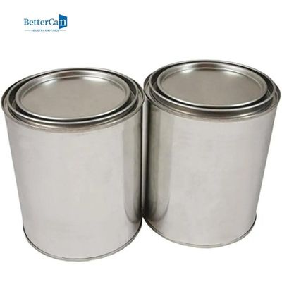 Latas vazias da pintura do metal de 2 pintas com tampas, tamanho Tin Paint Buckets do quarto