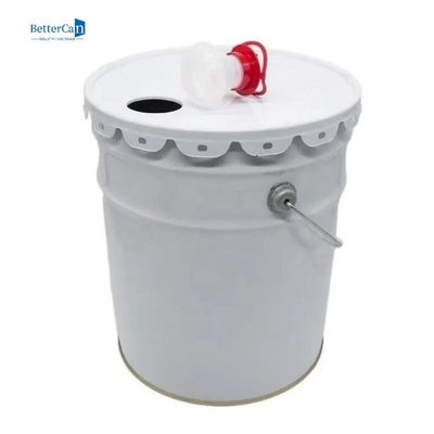 O branco de decoração redondo da lata 20L da pintura pinta a cubeta de 5 galões