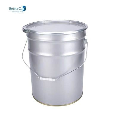O branco de decoração redondo da lata 20L da pintura pinta a cubeta de 5 galões