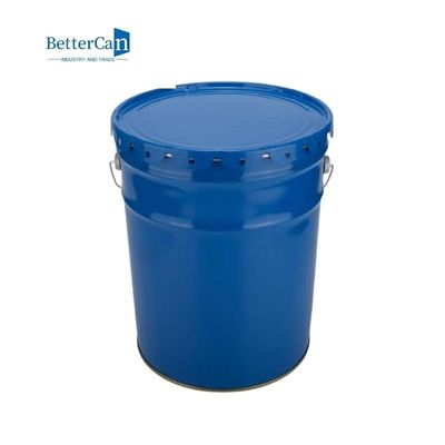 Tin Buckets pintado durável, metal vazio azul Pail With Lock Ring