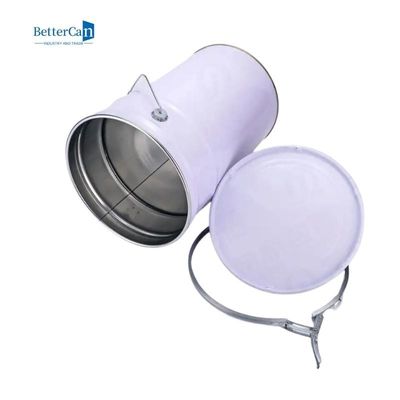 A pintura de decoração branca pode cubeta do metal de 5 galões com a tampa ISO9001 aprovada