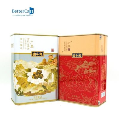 3 litros retangular Olive Oil Tin Can Manufacturers sem punho