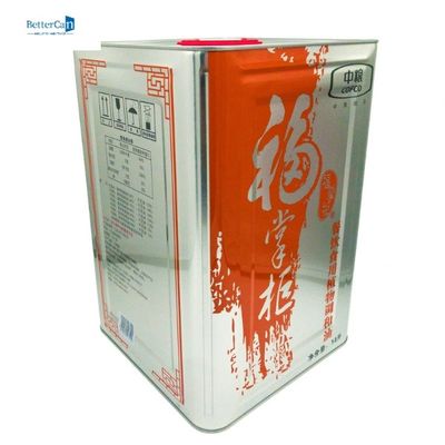 Lata vazia 15L Olive Tin Container With Handle do óleo comestível do metal