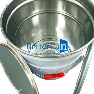 Cubeta branca da pintura 5L metal Tin Pail With Lock Ring de 5 galões