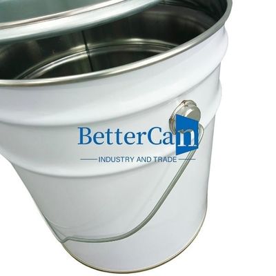 cubeta durável do metal da anti oxidação da cubeta da pintura do metal 10L 5 galões com tira da espuma