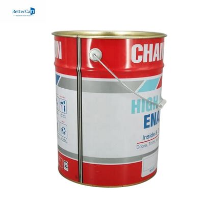 Balde de tinta de metal branco de 20L, balde de lata de metal de 5 galões, com fecho de anel, juntas de borracha