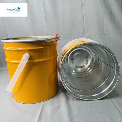 0Balde de metal de revestimento branco de.35mm com alça de 5 litros.
