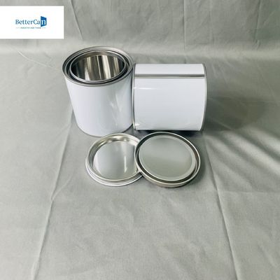 Pintura adesiva de colagem branca latas de estanho recipiente redondo resistente a produtos químicos