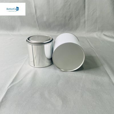 Tinhas de tinta circulares vazias de 2,5 litros, latas de lata de 500 ml, pintura redonda, revestimento branco