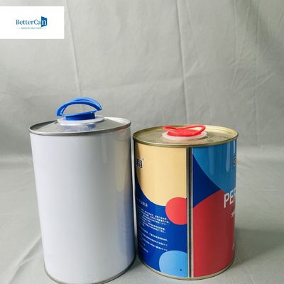Canos de lata de tinta de 1 litro com tampa de plástico