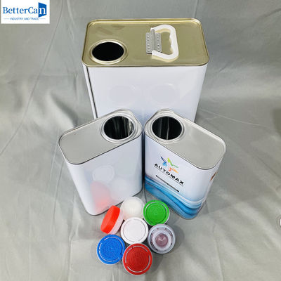 1 litro de latas de estanho rectangulares vazias com tampa de plástico 500 ml de recipiente de metal redondo