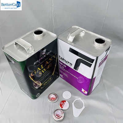 1 galão de óleo de motor metal latas de estanho com tampa selada motor de óleo de metal manobra