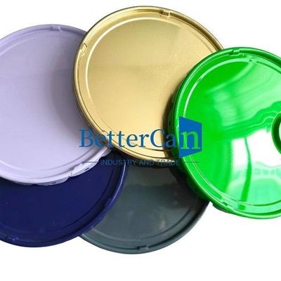 Balde de lata de ouro com fechadura Hoop Acessórios de lata de lata de flor tampa 0.38mm Gauge OEM espessura e cor